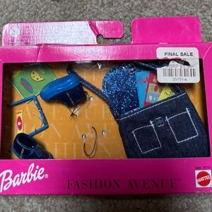 Vintage Barbie Fashion Doll Accessory Set with Blue Shoes